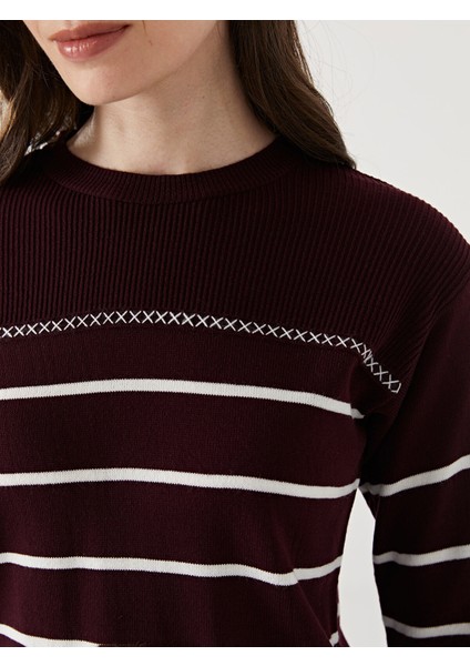 Yeni Sezon Bisiklet Yaka Çizgili Kadın Triko Kazak modelleri