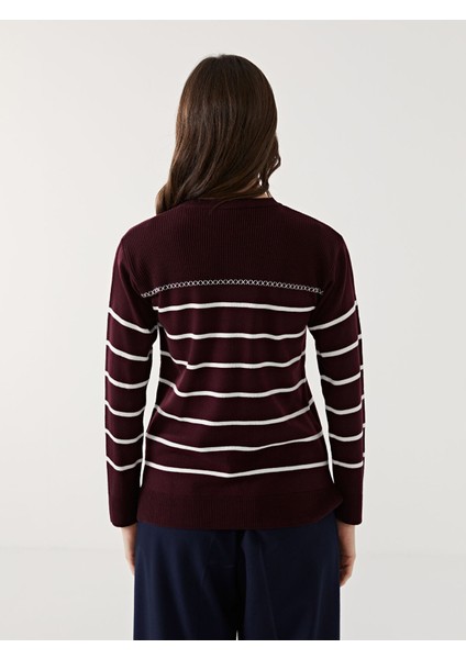 Yeni Sezon Bisiklet Yaka Çizgili Kadın Triko Kazak fırsatları