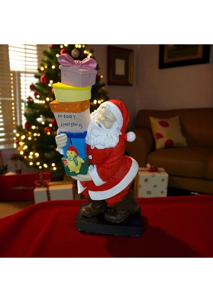 Noel Baba Dekoru – Merry Christmas Hediye Kutu Süs Obje Yılbaşı Masaüstü Biblo fırsatları
