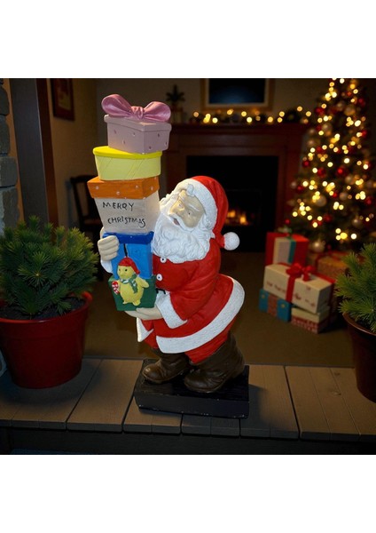Noel Baba Dekoru – Merry Christmas Hediye Kutu Süs Obje Yılbaşı Masaüstü Biblo