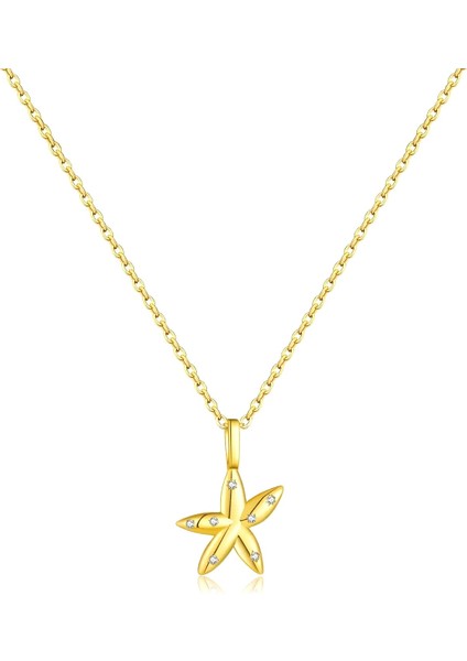 Seastar Işıltılı Yıldız Minimal Kadın Gümüş Kolye