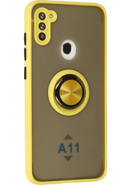 A11 Kılıf Montreal Yüzüklü Silikon Kapak - Sarı fiyatları
