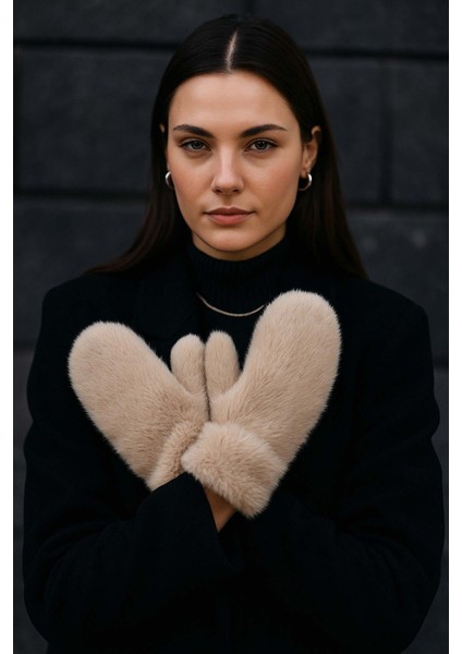 Kadın Peluş Eldiven Eld-32 Bej fiyatları