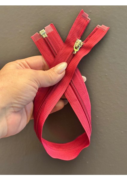 44X3 cm Kırmızı Fermuar