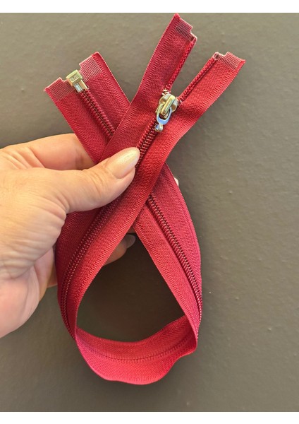 44X3 cm Kırmızı Fermuar modelleri