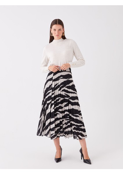 Yeni Sezon Beli Lastikli Desenli Kadın Şifon Etek fiyatları