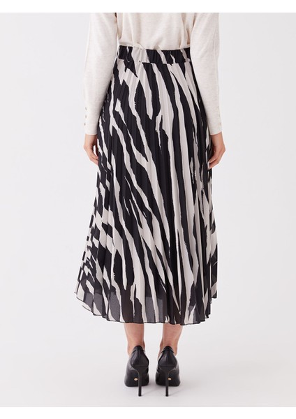 Yeni Sezon Beli Lastikli Desenli Kadın Şifon Etek fırsatları