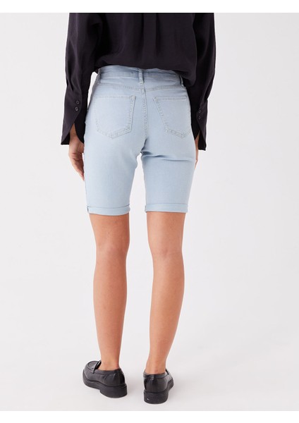 Yeni Sezon Normal Bel Bermuda Fit Kadın Jean Şort indirimleri