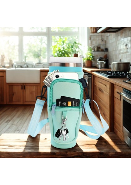 Stanley Quencher Pipetli 1.18 Lt Termos Kılıfı Omuz Askılı Termos Çanta Fermuarlı Cepli Kılıf Çanta modelleri