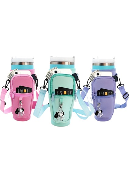 Stanley Quencher Pipetli 1.18 Lt Termos Kılıfı Omuz Askılı Termos Çanta Fermuarlı Cepli Kılıf Çanta