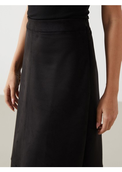 Yeni Sezon Beli Fermuarlı Süet Kadın Etek modelleri