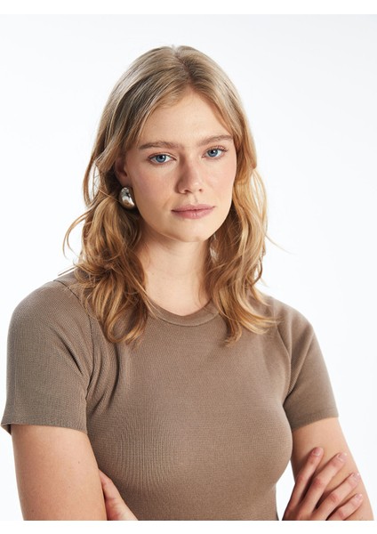 Yeni Sezon Bisiklet Yaka Düz Kısa Kollu Kadın Triko Kazak modelleri