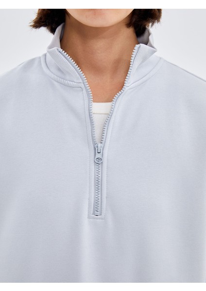 Yeni Sezon Dik Yaka Oversize Kadın Kalın Sweatshirt modelleri