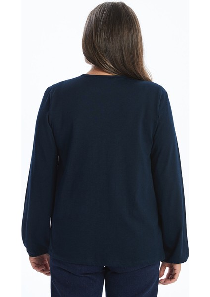 Yeni Sezon Bisiklet Yaka Dokulu Kadın Bluz fırsatları