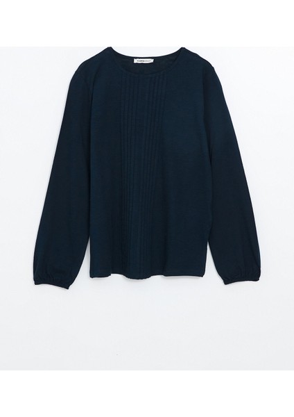 Yeni Sezon Bisiklet Yaka Dokulu Kadın Bluz indirimleri