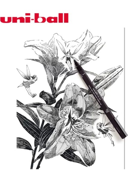 -Ball Pin Fine Line Teknik Çizim Kalemi 0.3 mm Siyah fırsatları