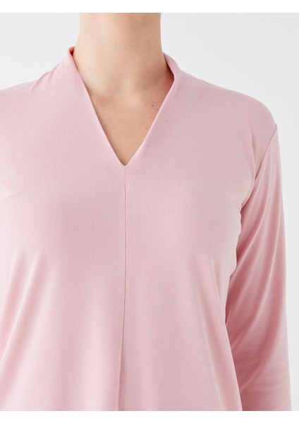 Yeni Sezon V Yaka Düz Uzun Kollu Kadın Bluz fırsatları