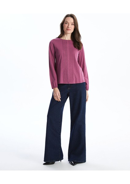 Yeni Sezon Bisiklet Yaka Dokulu Kadın Bluz fiyatları