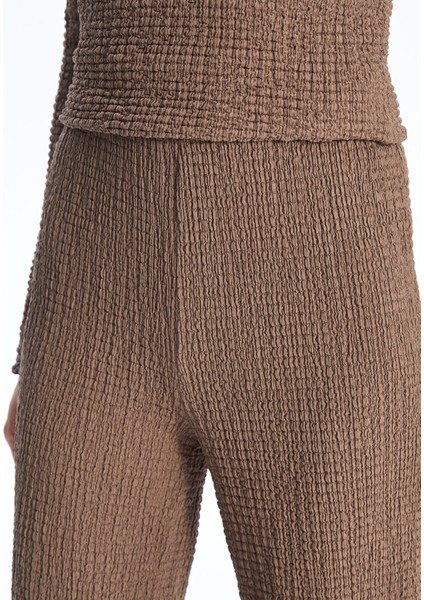 Yeni Sezon Beli Lastikli Dokulu Kadın Pantolon modelleri