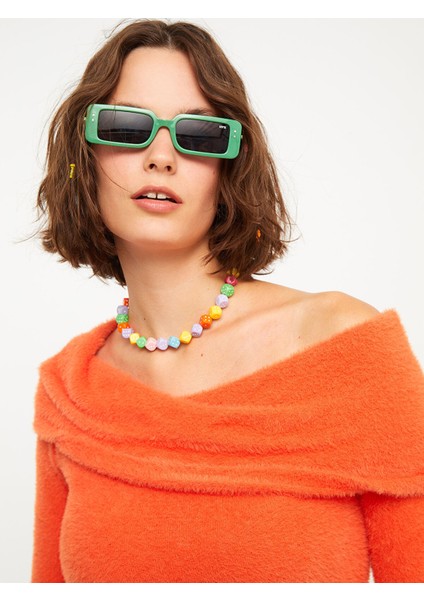 Yeni Sezon Kayık Yaka Düz Uzun Kollu Kadın Triko Kazak modelleri