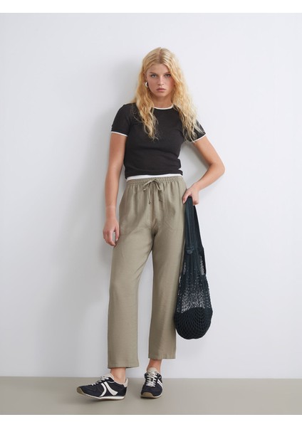 Yeni Sezon Beli Lastikli Loose Fit Kadın Pantolon