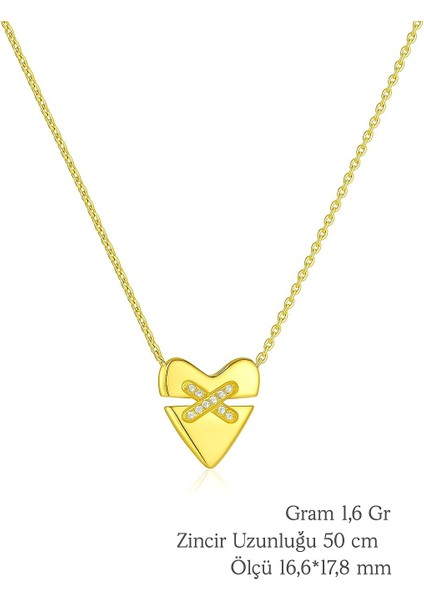 x Heart Altın Parıltı Minimal Kadın Gümüş Kolye fırsatları
