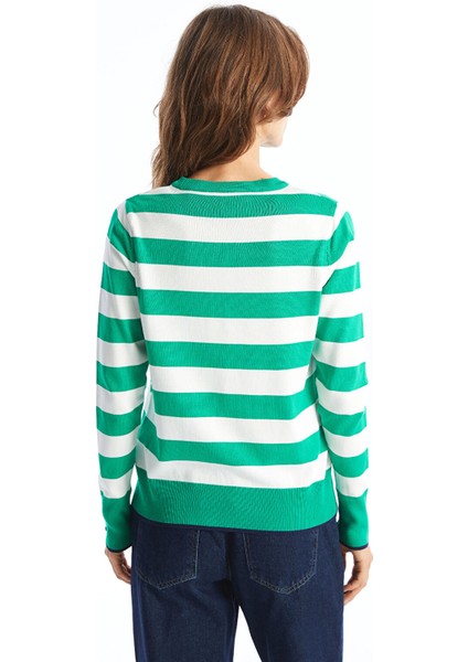 Yeni Sezon Bisiklet Yaka Renk Bloklu Kadın Triko Kazak fırsatları