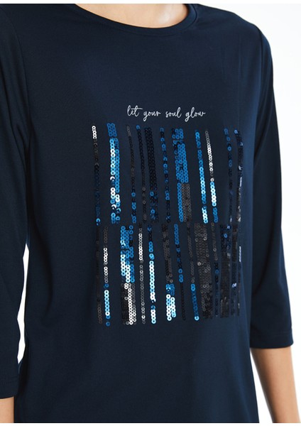 Yeni Sezon Bisiklet Yaka Pul Işlemeli Kadın Bluz modelleri