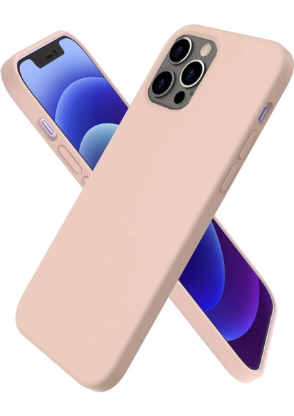 Iphone 12 Kılıf First Silikon - Pudra