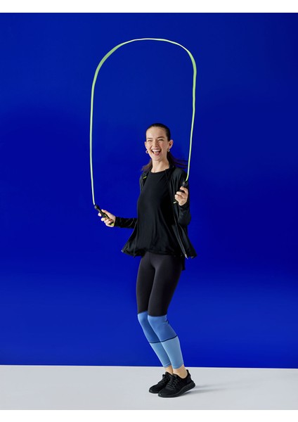 Yeni Sezon Beli Lastikli Renk Bloklu Interlok Kadın Spor Tayt