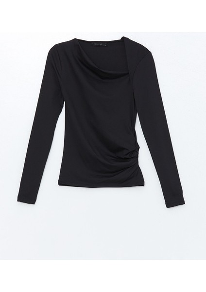 Yeni Sezon Asimetrik V Yaka Kadın Bluz indirimleri