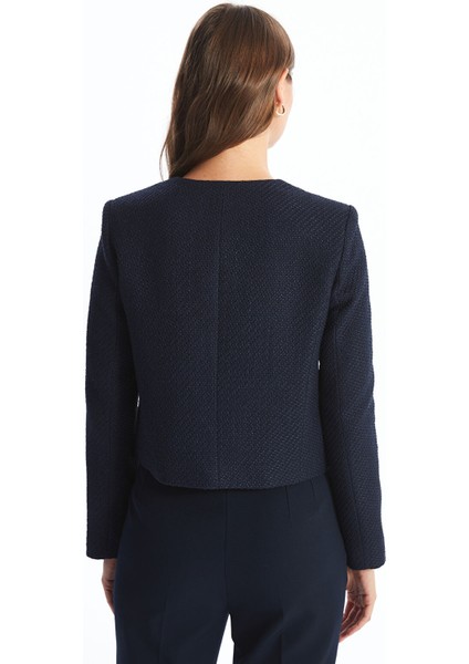 Yeni Sezon Bisiklet Yaka Dokulu Kadın Tüvit Ceket fırsatları