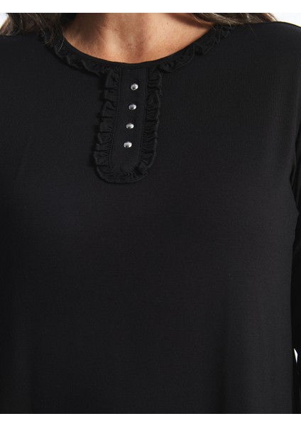 Yeni Sezon Bisiklet Yaka Düz Uzun Kollu Kadın Bluz fırsatları