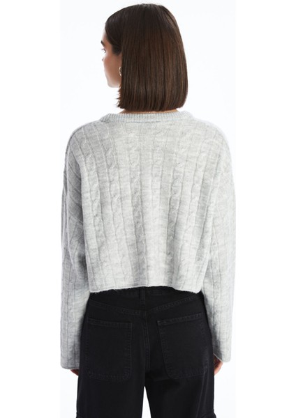 Yeni Sezon Bisiklet Yaka Crop Kadın Triko Kazak fırsatları