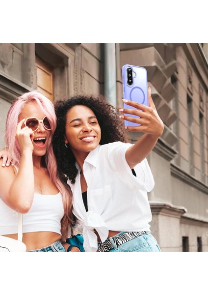 Samsung Galaxy A26 Uyumlu Kamera Lens+Ekran Koruyucu Magsafe Şarj Destekli Iz Tutmaz Mat Kapak