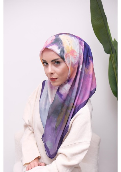 Renkli Karma Desen Dijital Soft Eşarp