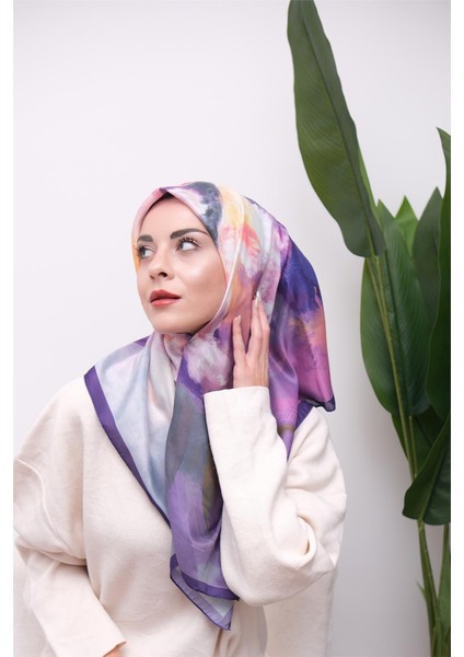 Renkli Karma Desen Dijital Soft Eşarp modelleri