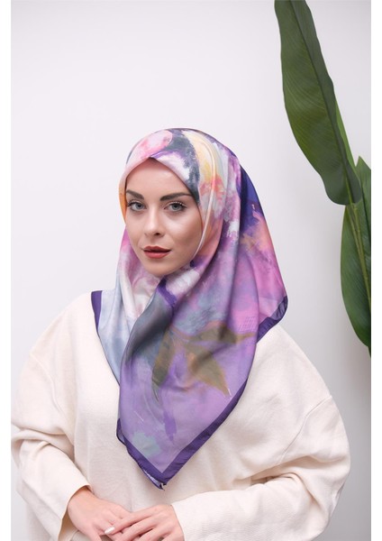 Renkli Karma Desen Dijital Soft Eşarp