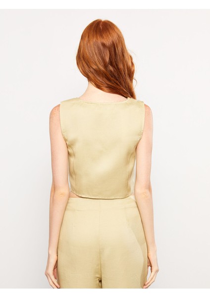 Yeni Sezon Kadın V Yaka Düz Klasik Yelek indirimleri