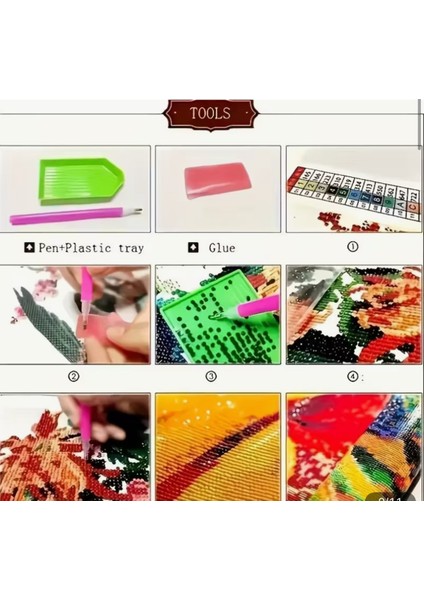 5 D Elmas Boyama Seti 20X20 cm Tablo 4 Adet fırsatları