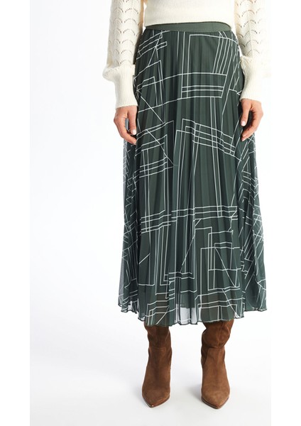 Yeni Sezon Beli Lastikli Desenli Pileli Kadın Etek fiyatları