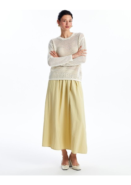 Yeni Sezon Bisiklet Yaka Ajurlu Uzun Kollu Kadın Triko Kazak fiyatları