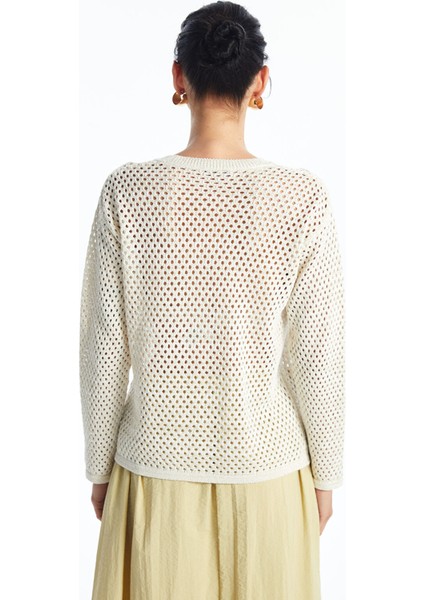 Yeni Sezon Bisiklet Yaka Ajurlu Uzun Kollu Kadın Triko Kazak fırsatları