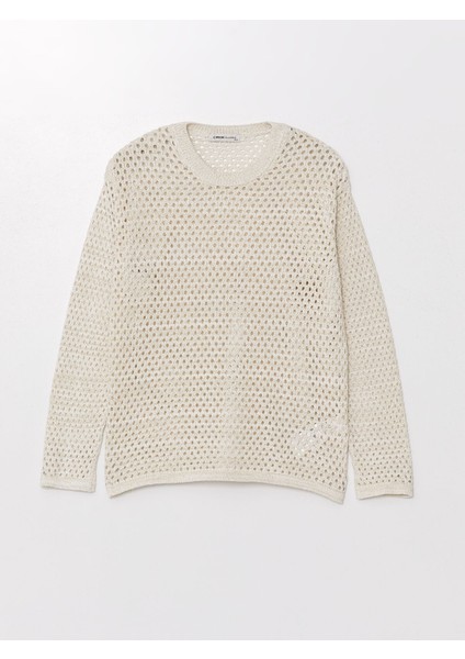 Yeni Sezon Bisiklet Yaka Ajurlu Uzun Kollu Kadın Triko Kazak indirimleri