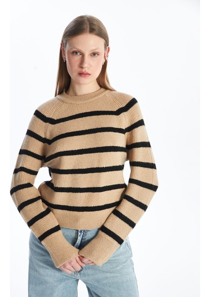 Yeni Sezon Bisiklet Yaka Çizgili Uzun Kollu Kadın Triko Kazak fiyatları