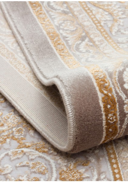 Persian Per 01 Grey Viskon – Klasik Desenlere Sahip Yüksek Dokuma Sıklığı ile Üretilen 120 Tarak Makine Halısı