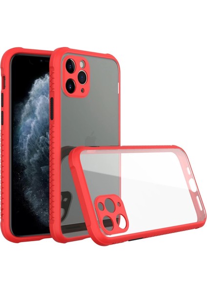Iphone 11 Kılıf Miami Şeffaf Silikon - Kırmızı