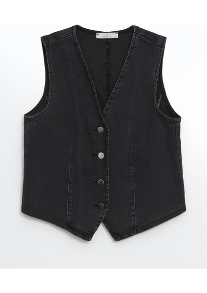 Yeni Sezon V Yaka Kadın Jean Yelek indirimleri