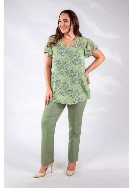 Kadın Büyük Beden Yeşil Bluz modelleri