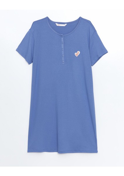 Yeni Sezon Bisiklet Yaka Nakışlı Kadın Gecelik indirimleri